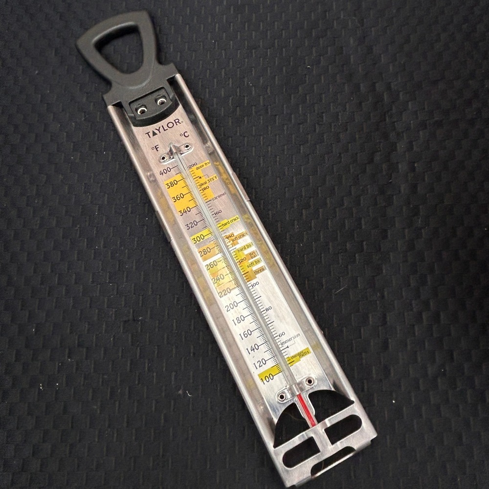 Taylor Stainless Steel Candy and Deep Fry Thermometer 100-400F with Pan Clip‎